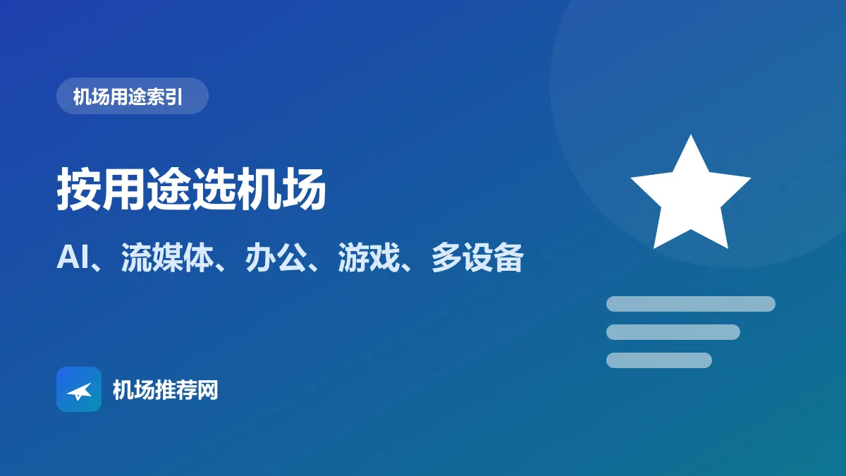 按用途选机场封面：AI、流媒体、办公、游戏、多设备